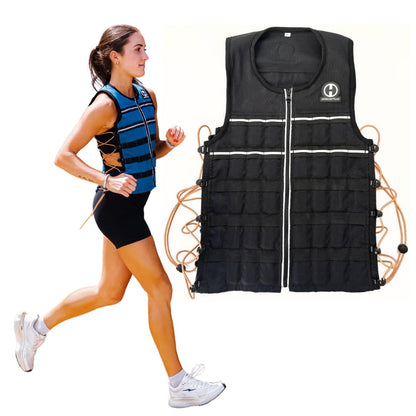 Hyperwear HyperVest ELITE Adjustable Weighted Vest for Women and Men — 10 lb Thin Steel Weights, Stretch CORDURA Fabric — Weight Vest for Walking, Running, Strength Training — Large Size, Jet Black