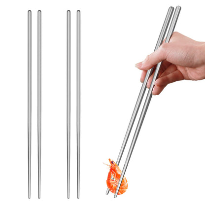 Pure Titanium Cooking Chopsticks, Extra Long 12.6 Inches - Reusable Hot Pot, Stir Fry and Pasta Kitchen Utensils -washer Safe (2 Pairs)