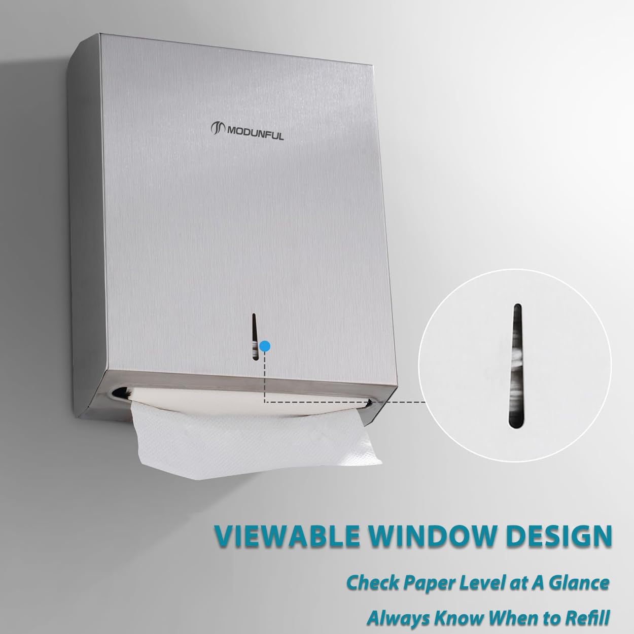 Commercial 400 /420 SUS304 Paper Towel Dispenser Wall Mount: Large Capacity Paper Towel Holder for Bathroom with Lock
