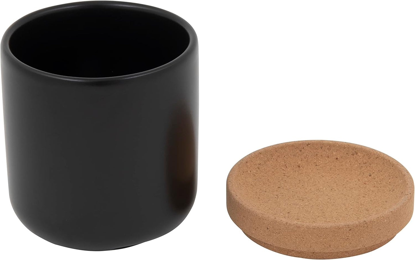 Ceramic and Cork Breathable Garlic Keeper to Allow Air Flow for Freshness, Stackable Space Saving Cork Lid, Natural