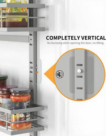 Moforoco Grey 9-Tier Over The Door Pantry Organizer, Pantry Organization and Storage, Black Hanging Basket Wall Spice Rack Seasoning Shelves