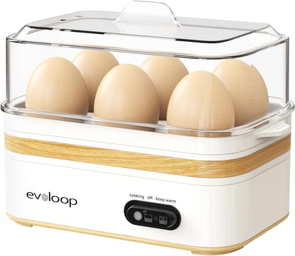 Rapid Egg Cooker - Electric 6-Egg Capacity | Soft, Medium, Hard Boiled & Poached Eggs, Auto Shut-Off, BPA Free - White