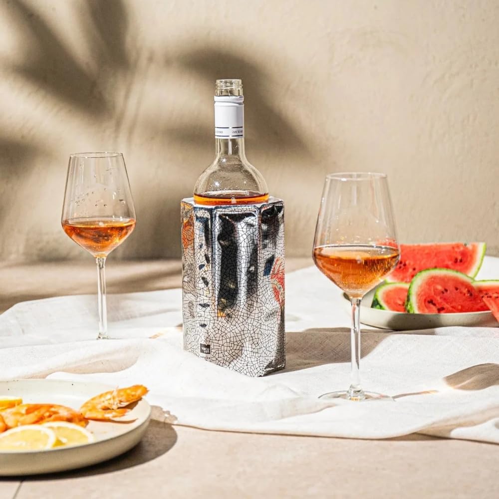 Vacu Vin Silver Rapid Ice Active Cooler Wine Bottle Chilling Sleeve, Standard