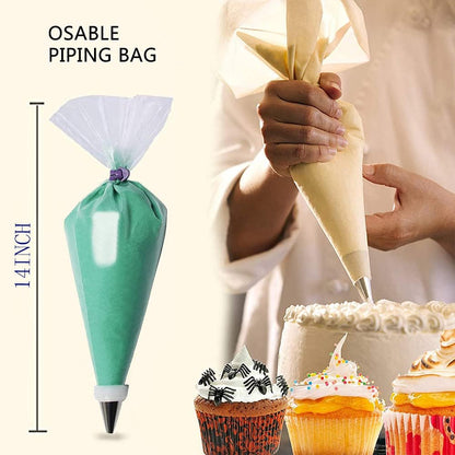 Piping Bags Disposable, 100 Pieces 14 Inch Heavy Duty Anti Burst Piping Pastry Bags