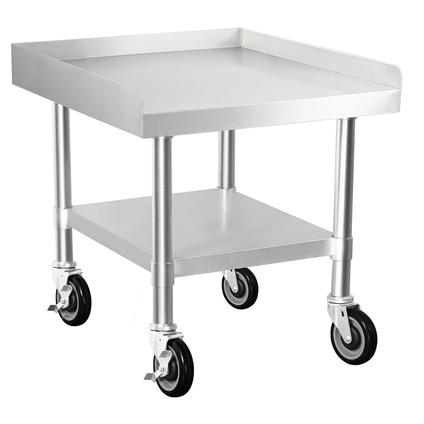 HARDURA Stainless Steel Equipment Stand Metal Prep Table with Casters 30"X 24" NSF 430 for Commercial Food Prep