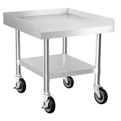 HARDURA Stainless Steel Equipment Stand Metal Prep Table with Casters 30"X 24" NSF 430 for Commercial Food Prep