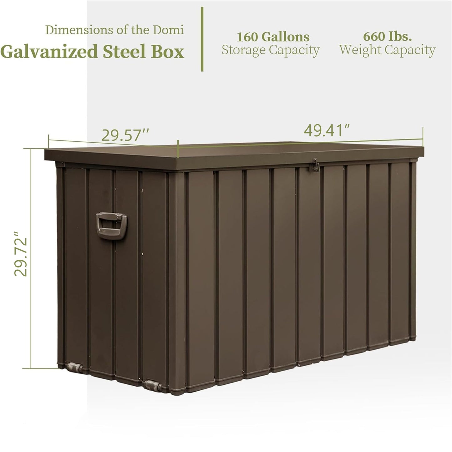 160 Gallon Outdoor Storage Deck Box – Waterproof & Lockable Large Patio Storage Bin with Durable Construction, Perfect for Cushions, Throw Pillows, Garden Tools & Outdoor Equipment, Dark Brown