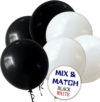 110pcs Black & Metallic Silver Latex Balloons - 12 Inch Perfect for Birthday Parties & Baby Showers