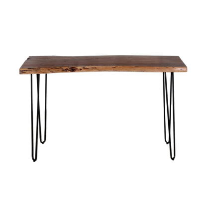 Alaterre Furniture Live Edge Wood Console Table with Hairpin Metal Legs – Rustic Solid Wood Sofa Table, Narrow Entryway Hallway Table, Industrial Farmhouse Media Console for Living Room (48 Inch)