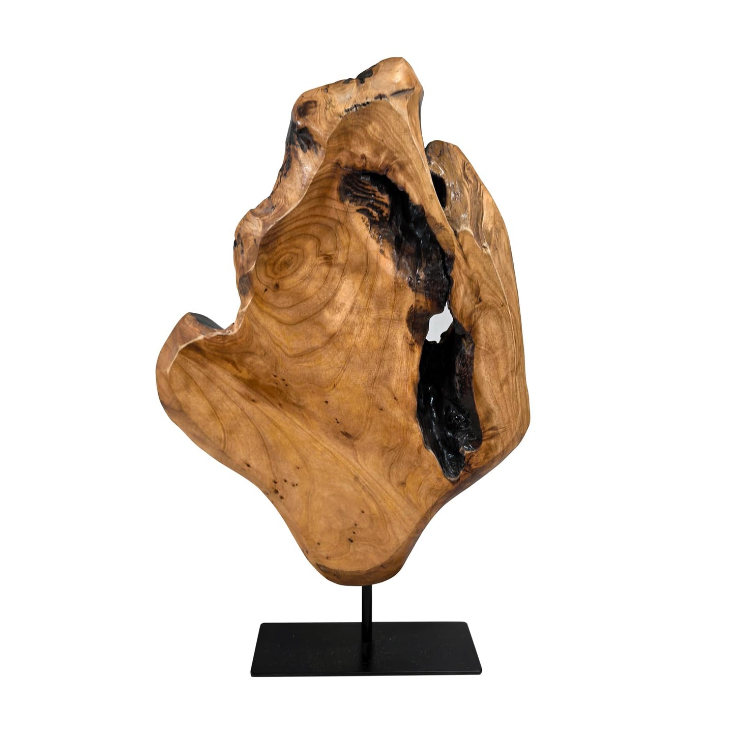 WELLAND Irregular Cedar Wood Sculpture 8.75" W x 1.75" D x 17.75" H Natural Edge Tabletop Statues, Handmade Ornaments, Décor for Living Room, Home Office, Bedroom,