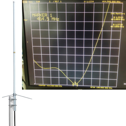 HYS 200W GMRS Base Antenna 5/8 Wave 7.2dBi Pre-Tuned 462-467MHz for Motorola Repeater GR1225 GR500, Midland Anytone Mobile Radio, Fiberglass Omnidirectional