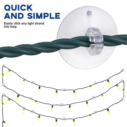 Skyley Christmas Light Holders Mini Hang Christmas Light Clips Suction Cup Clips Shower Suction Cup Hooks Outdoor Seasonal Lighting Hooks for Window Glass Home Bathroom Kitchen(200 Pcs)