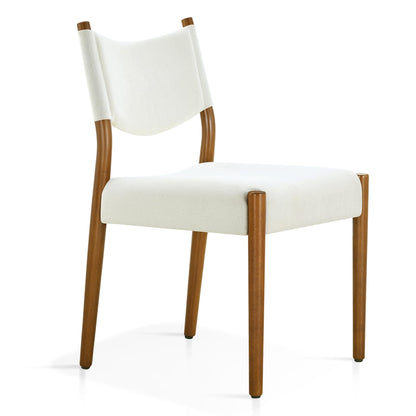 KISLOT Upholstered Dining Chairs Set of 4, Solid Wood Armless Kitchen Chairs with Soft Polyester Fabric, 18.9" Seat Height, Modern Dining Room Seating, 300 lbs Capacity, Linen