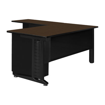 Regency Fusion 66 x 72 in. L Shaped Desk with Double Pedestal Drawer Unit- Neo Walnut