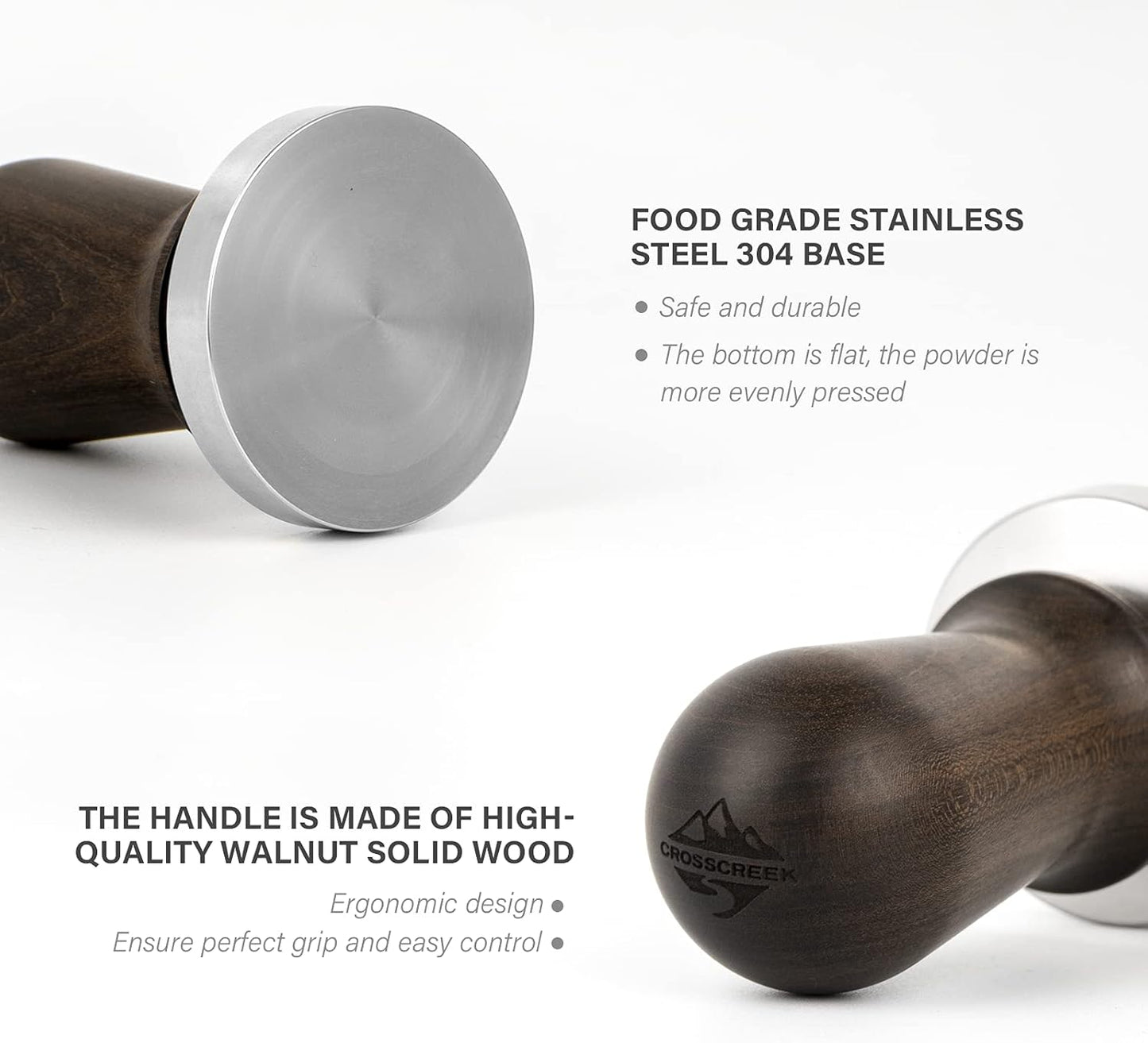 CrossCreek 58mm Espresso Tamper, Fits All 58mm Espresso Portafilter, Calibrated Spring Loaded Tools