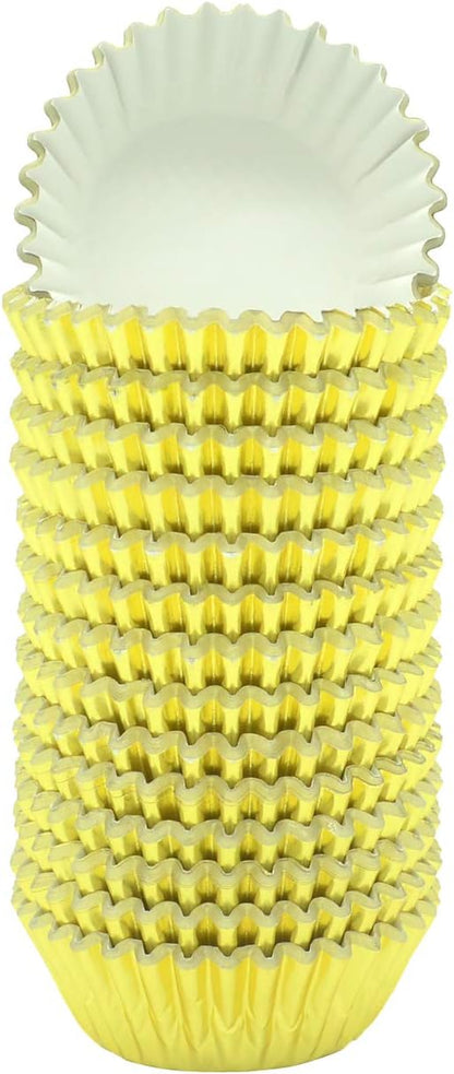 Mini Gold Foil Cupcake Liners, Muffin Baking Cups for Party and More, 300-Count
