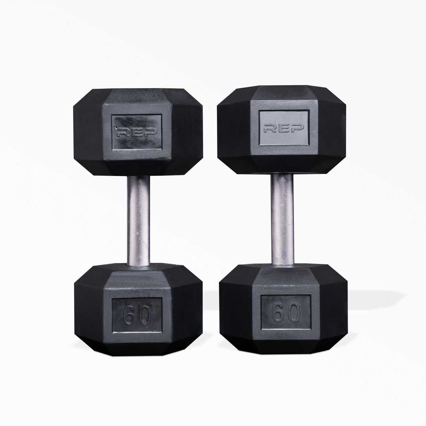 Rep Fitness 55lb-75 lb Dumbbell Set- Rubber Hex, Low Odor, Fully Knurled- Made for Heavy Lifting