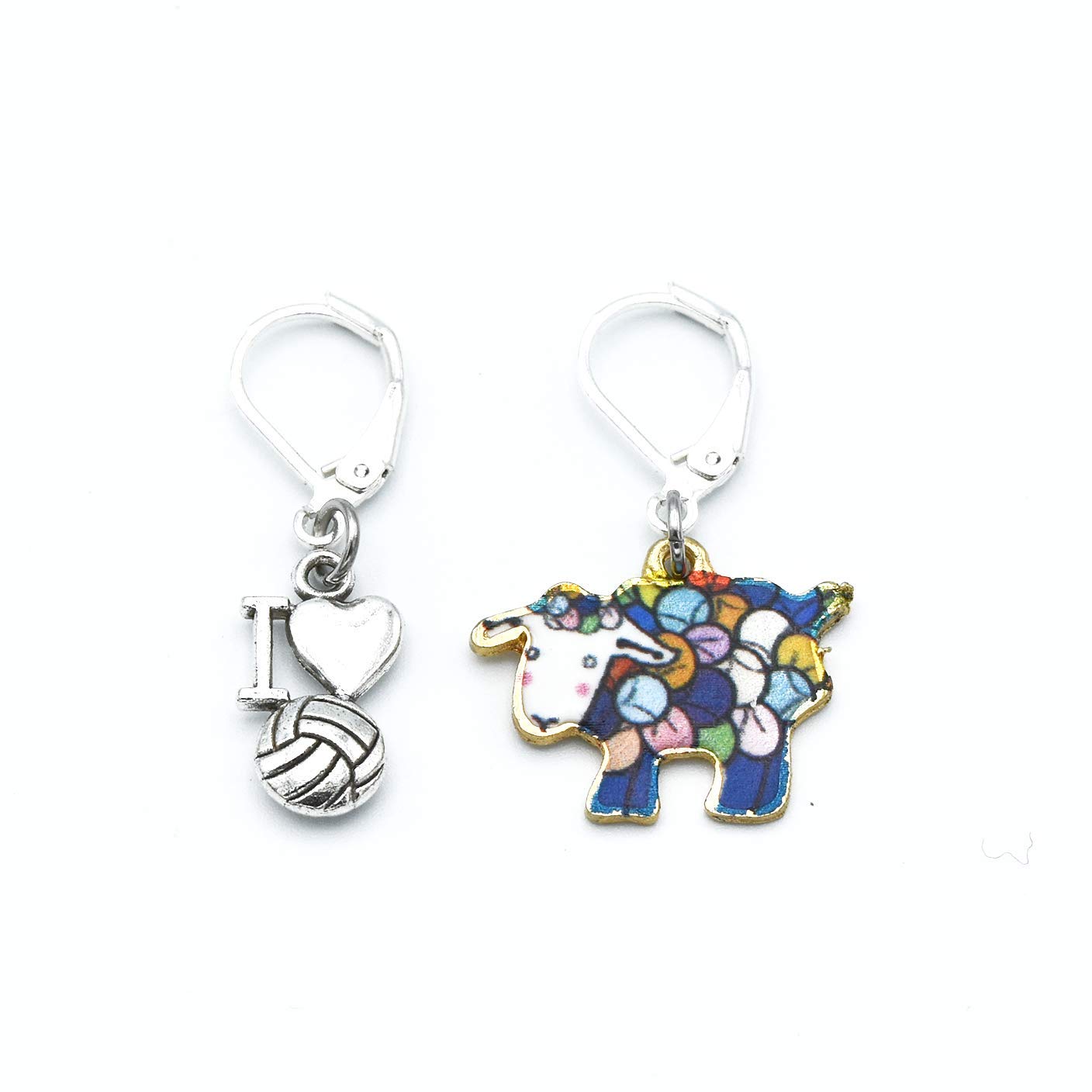 Pretty Warm Designs Sheep Crochet Stitch Markers - Set of 6 Locking Progress Keepers for Amigurumi, Knitting & Fiber Arts - Handmade Yarn Charms in Storage Tin