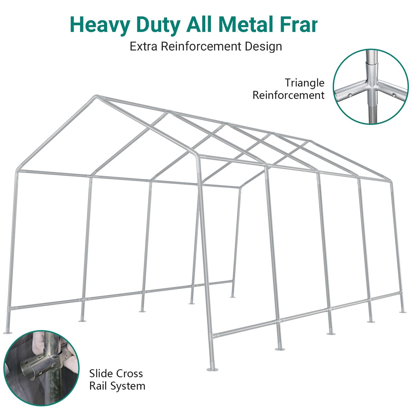13×20 ft Outdoor Storage Sheds, Portable Storage Shelter Shed with Roll up Zipper Doors & Vents, Waterproof Outside Utility Shed Garage Tent for Motorcycle, Bicycles and Camping Tools