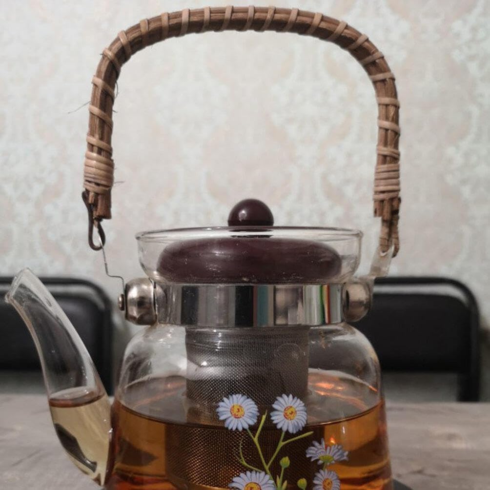 Cabilock 4pcs Teapot Handle Ceramic Decked Accessories, Japanese Decorative Kettle Handles, Rattan Pot Handle Rural