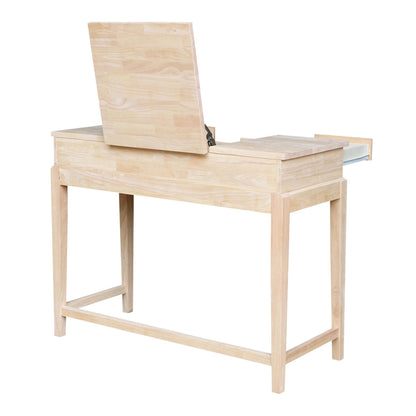 Solid Wood Vanity Table, Unfinished