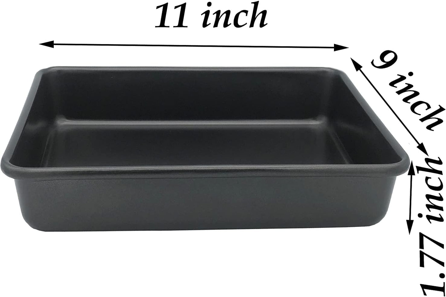 Small Baking Pans 11x9 Inch - 2Pcs Mini Cookie Sheets, Nonstick Toaster Oven Tray, Thicken Brushed Carbon Steel