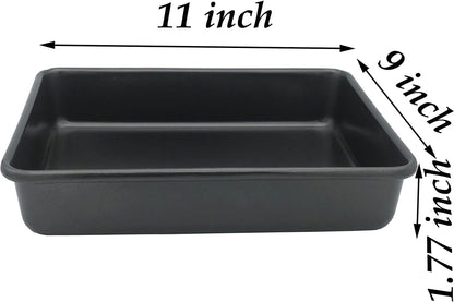 Small Baking Pans 11x9 Inch - 2Pcs Mini Cookie Sheets, Nonstick Toaster Oven Tray, Thicken Brushed Carbon Steel