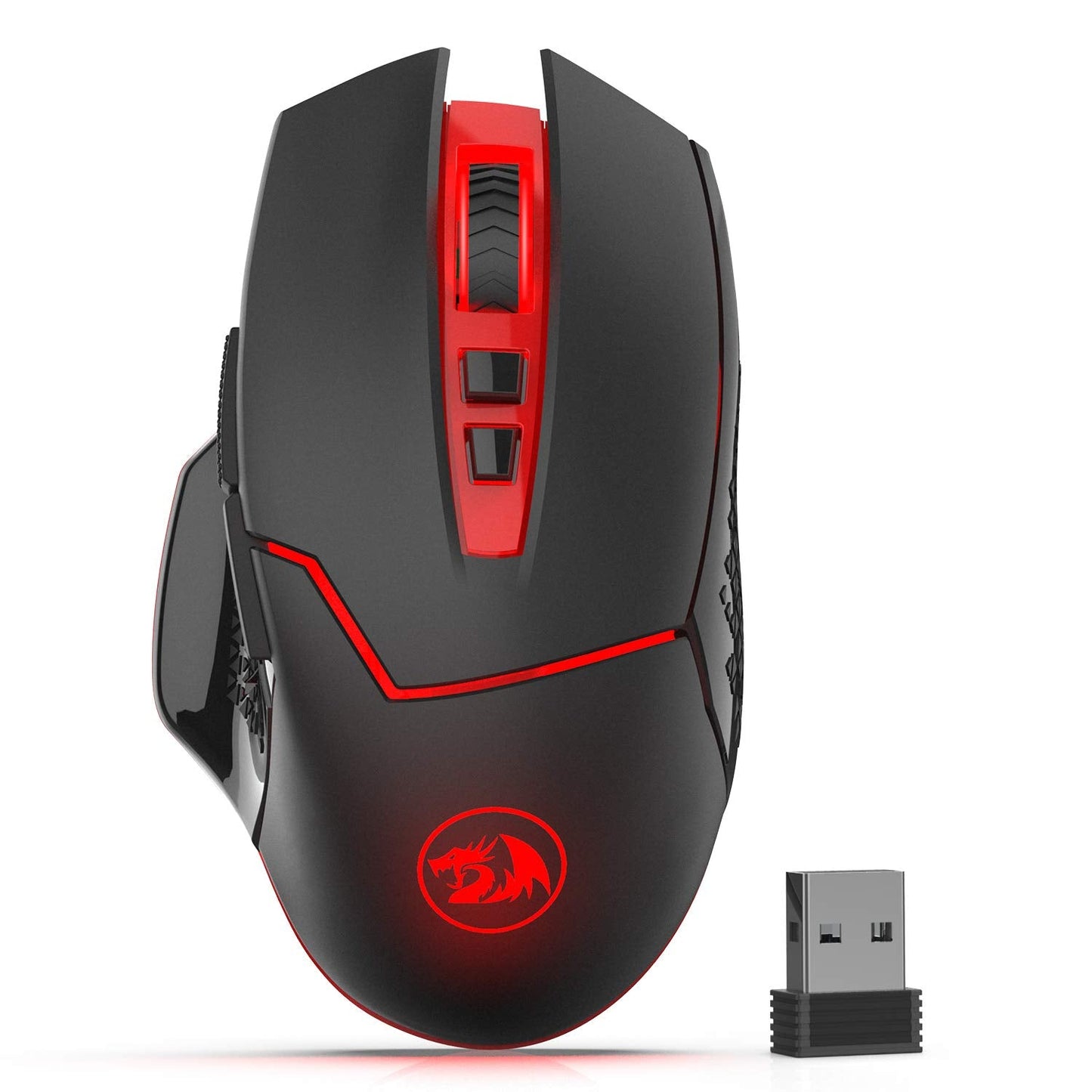 Redragon M690 PRO Wireless Gaming Mouse, 8000 DPI Wired/Wireless Gamer Mouse w/Rapid Fire Key, 8 Macro Buttons, Ergonomic Design for PC/Mac/Laptop, White