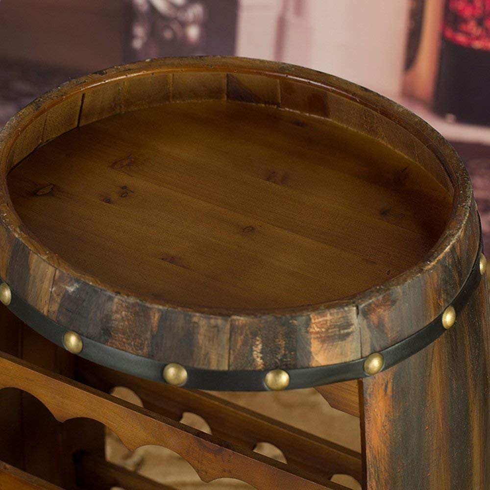 Wine Glass Rack Restaurant S Wooden Barrel Style 23 Bottle Holder Oak Effect Free Standing