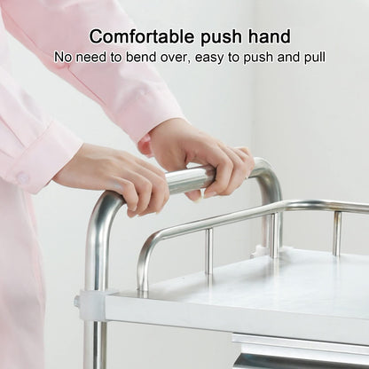 XYWGBMS Serving Trolley, Stainless Steel Utility Rolling Cart, Storage Trolley Cart Detachable, with Locking Wheels, Kitchen Car Shelf Utility Service Cart for Hotel/Re
