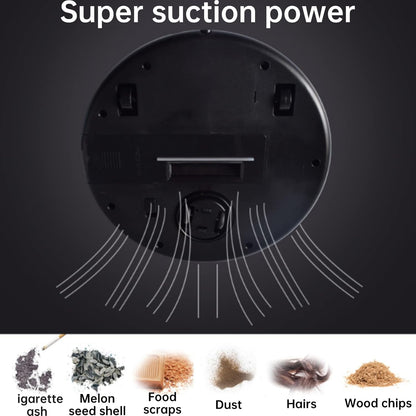 USB Rechargeable Automatic Vacuum Cleaner, Intelligent Floor Cleaner for Home or Office Sweeping Machines (Black)