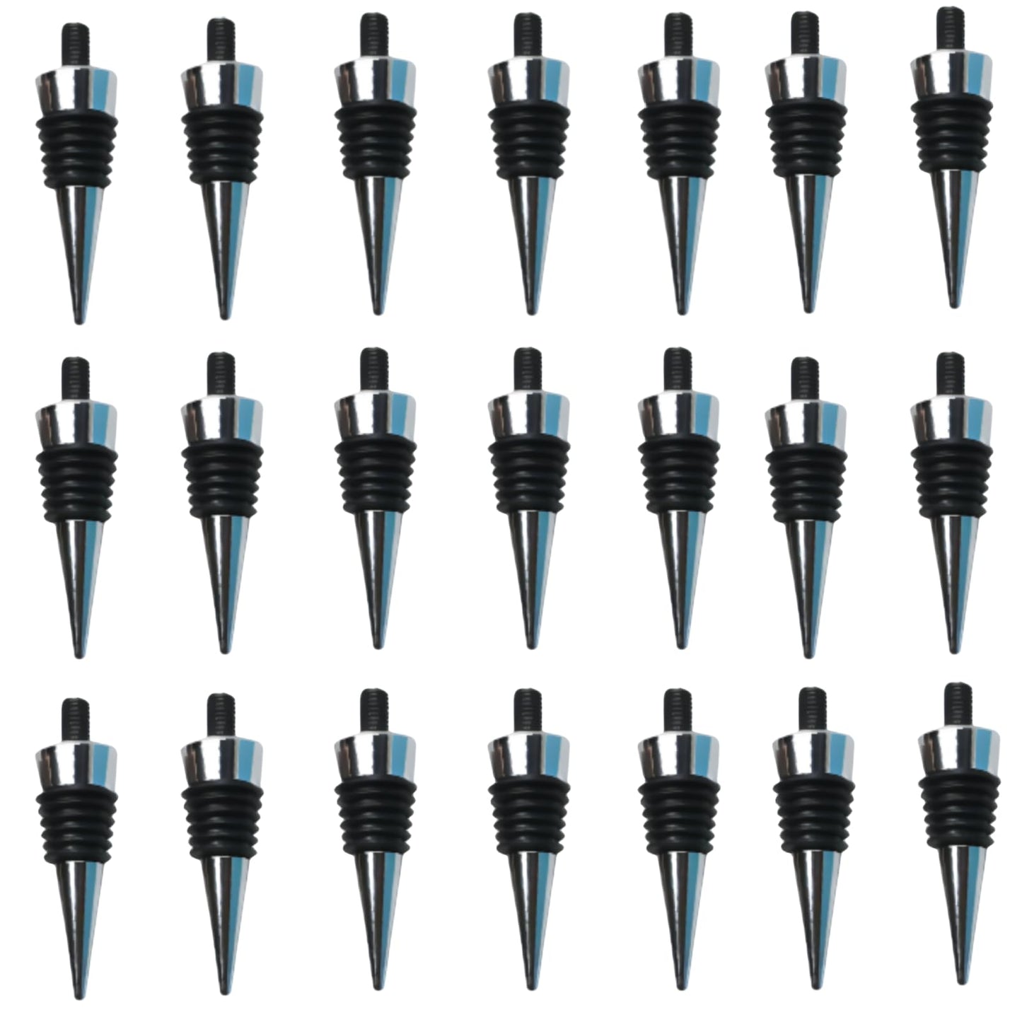 ENLAYER Wine Stoppers for Wine Bottles, 22Pcs Stainless Steel Wine Stoppers, Reusable Wine Corks for Beverage, Silicone Wine Stopper for DIY Wedding Bar Holiday Party Gifts
