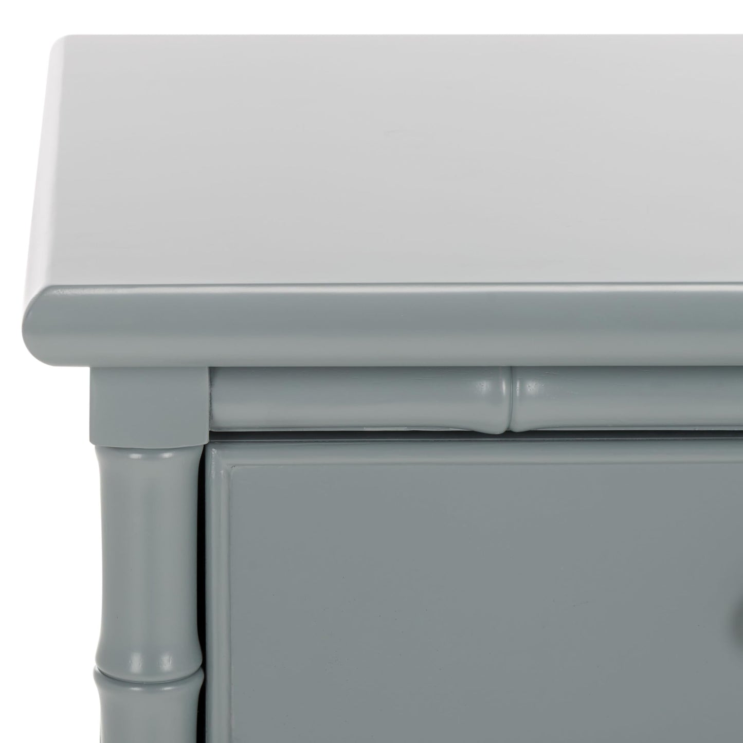 SAFAVIEH Furniture - Niah 2-Drawer Nightstand - Grey & Gold - Wood - Glam Hardware Design - Ideal for Bedroom, 23"W x 20"D x 25.25"H (NST3501C)