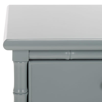 SAFAVIEH Furniture - Niah 2-Drawer Nightstand - Grey & Gold - Wood - Glam Hardware Design - Ideal for Bedroom, 23"W x 20"D x 25.25"H (NST3501C)