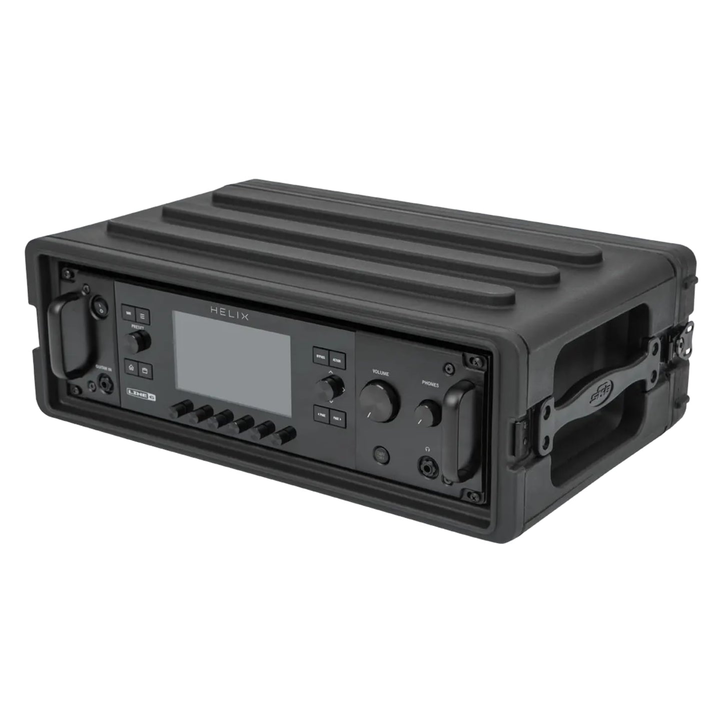 SKB Shallow Rack 3U - Roto-Molded for Durability & Impact Resistance, Waterproof & Stackable Design, with Twist Latches & Rubber Feet - Ideal for Secure Equipment Storage & Transport, Black