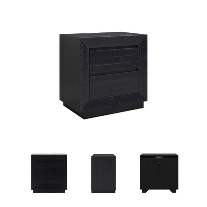 Signature Design by Ashley Londer Casual Nightstand with USB Ports, Black