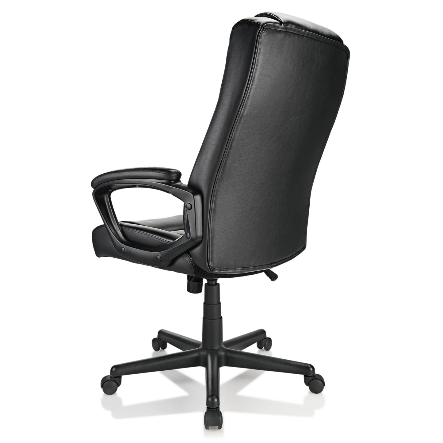 Realspace® Hurston Bonded Leather High-Back Executive Office Chair, Black, BIFMA Compliant