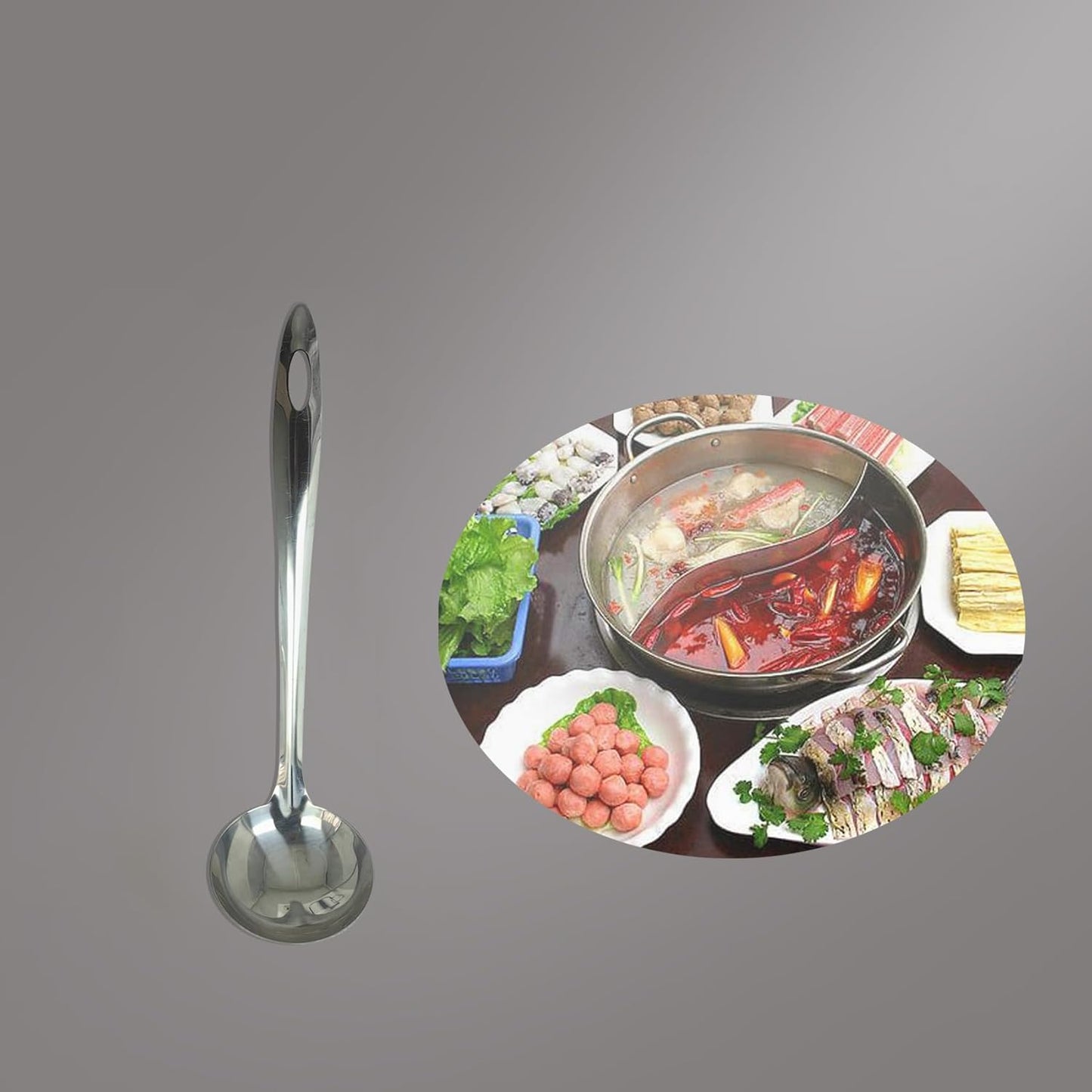 Stainless Steel Soup Pot with Divider, Mandarin Duck Pot with Lid for Gas, Induction, Electric, Ceramic Stoves