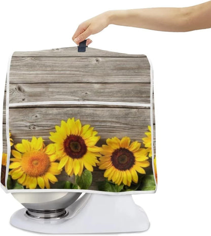 Cute Sunflower Stand Mixer Cover, Compatible with Kitchen Aid Mixer, Dustproof Covers with Accessories Pockets