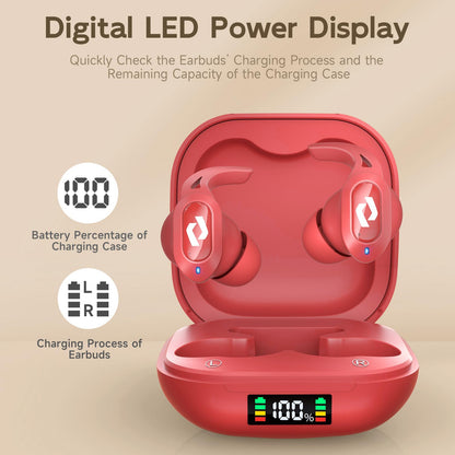 Wireless Ear buds Bluetooth Earbuds Wireless Charging Case Waterproof Headphones Built in Microphone Stereo Bass 64H Playback LED Power Display for iPhone Android Phones Computer Sports Gaming Workout