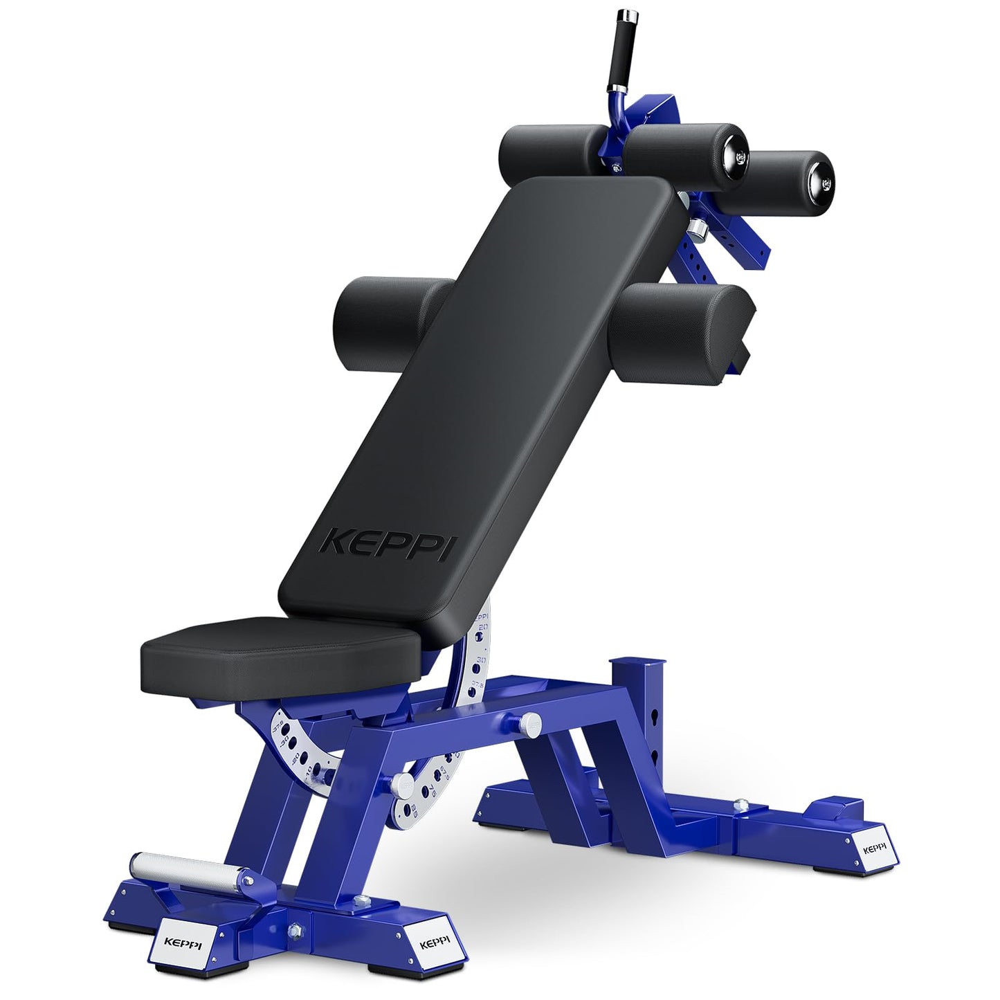 KeppiFitness Weight Bench, 1500LBS Capacity Workout Bench, 17” Bench Press Height, 11+8 Adjustable Weight Bench with Flat/Incline/Decline Angle and On-end Storage - Bench6000 (2026 Version Blue Frame)