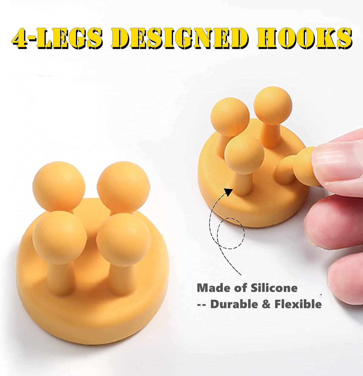 Silicone Toothbrush Holders - 6 Pcs Razor Hooks Adhesive Wall Mounted for Hanging Towel Key Plug Cable
