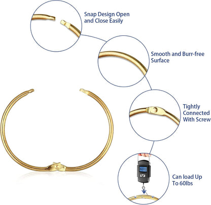 24 Pack Shower Curtain Rings, Rust Proof Hooks for Bathroom, Circular Decorative Metal Rings (Gold)