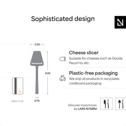 LARS NYSØM Cheese Cutter I Cheese Slicer Made of Stainless Steel I Manual Slicer (Stainless Steel)