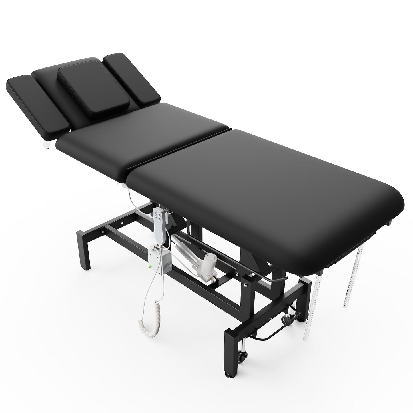 Dolonm 2 Motors Electric Massage Table, Hydraulic Electric Lift Adjustable Waist and Height Lifting Functions for Treatment, Physical Therapy, Spinal Massage, Facial Spa, Waxing, Tattooing - Black