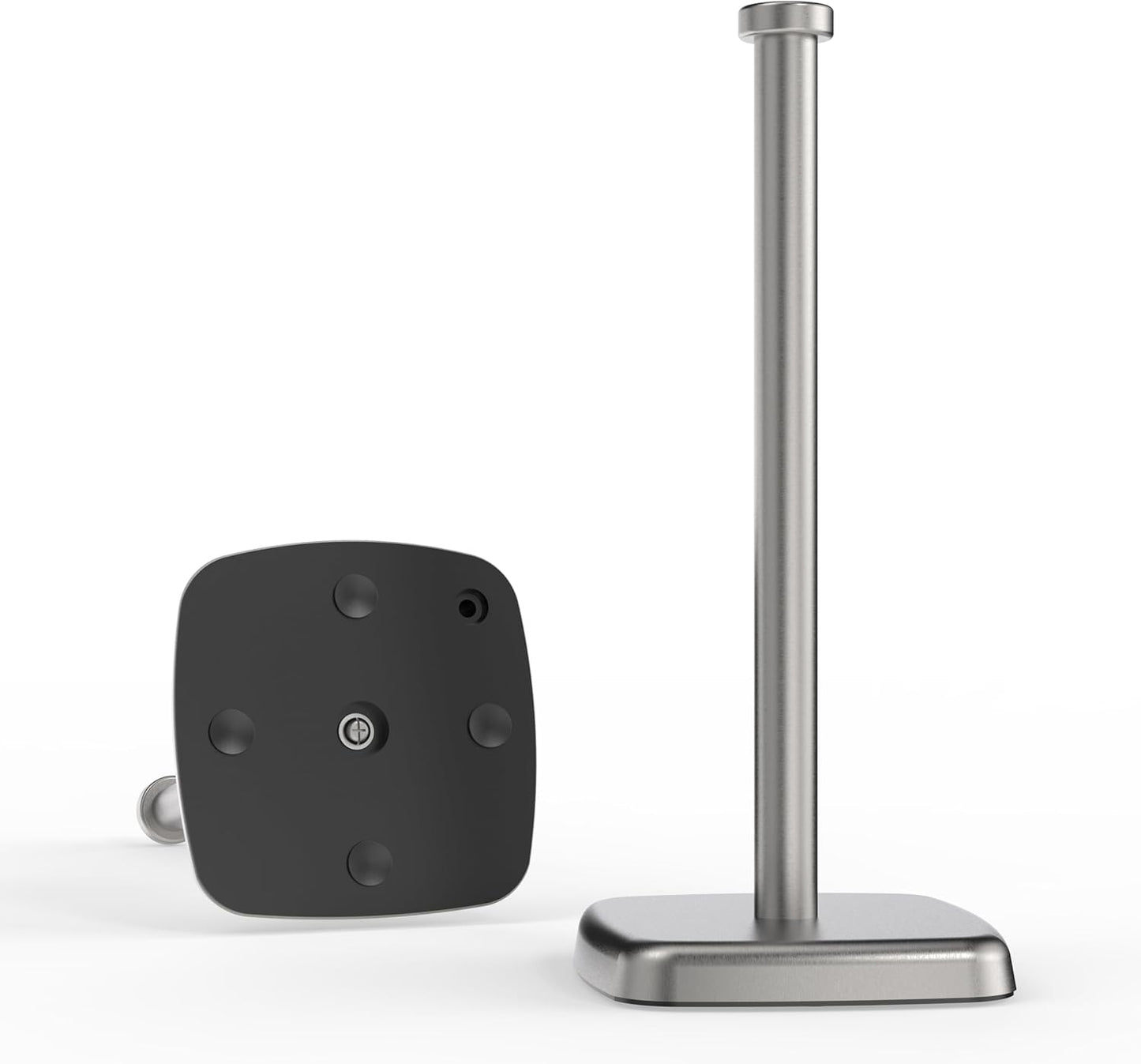 Paper Towel Holder Countertop, Standing Weighted Base Non-Slip Dispenser for Most Size Paper Rolls, Stainless Steel