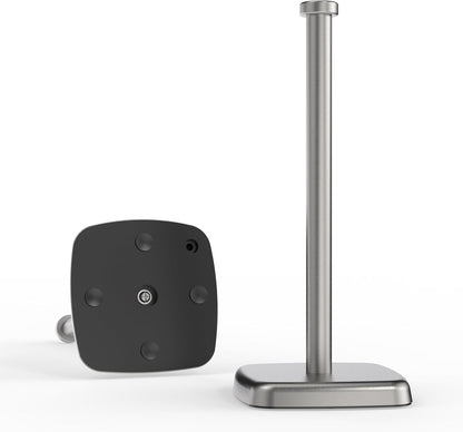 Paper Towel Holder Countertop, Standing Weighted Base Non-Slip Dispenser for Most Size Paper Rolls, Stainless Steel