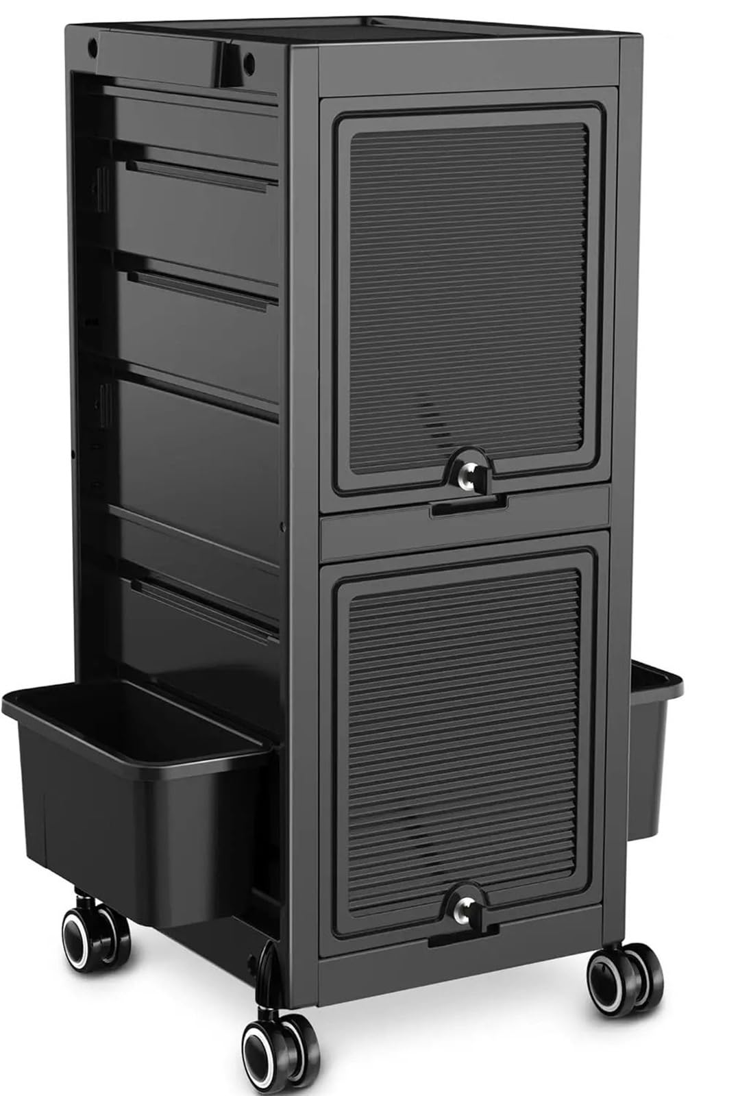 Trolley Premium Lockable Salon Trolley Cart with Wheels and 6 Drawers 2 Bucket,Versatile Salon Cart Hair Trolley on Wheels