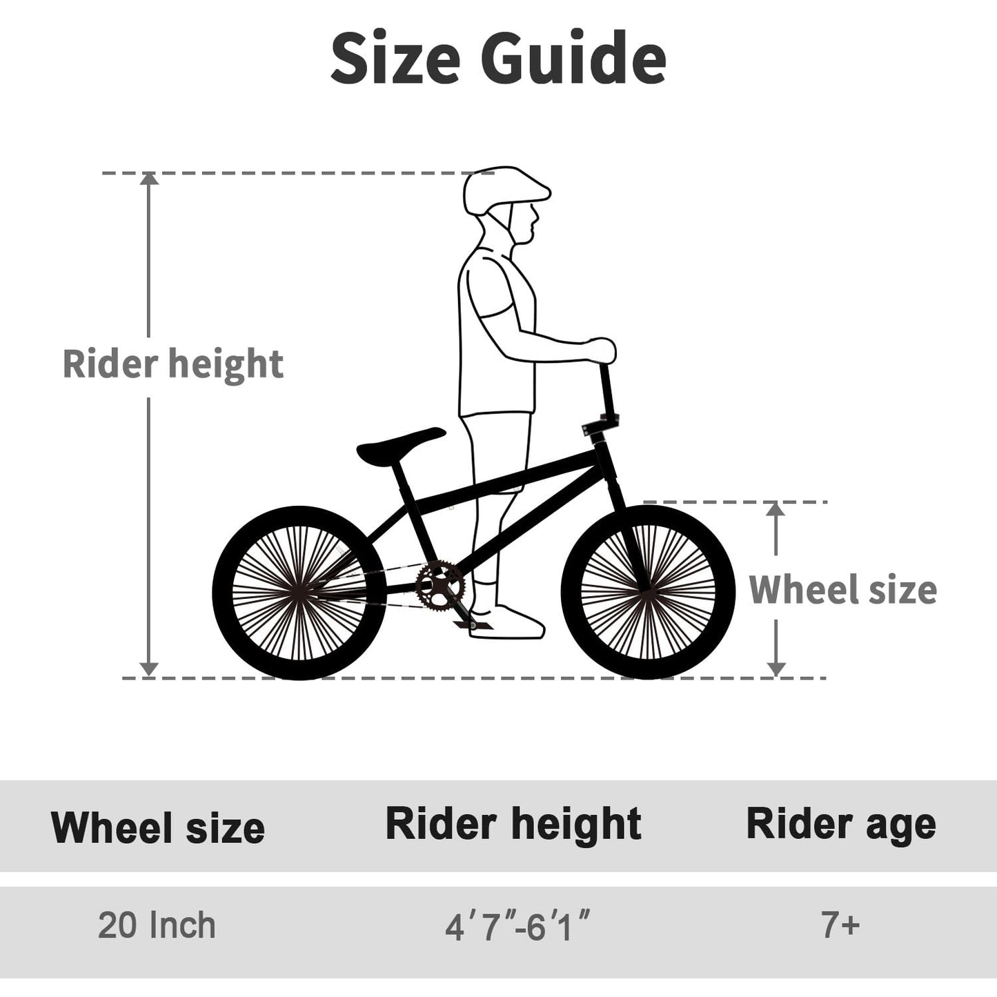 cubsala Freestyle BMX Bike, 20 Inch Yaphet Bicycle for Teen Beginner Adult Riders, Bike with 360° Rotating Handlebar and 4 pegs, Black with Green Tires