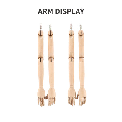 Full Body Male Mannequin with Articulated Wood Arms, Premium Linen Covered Dress Form with Heavy Metal Base, Posable Retail Display Dummy for Boutique Window & Streetwear(Headless)